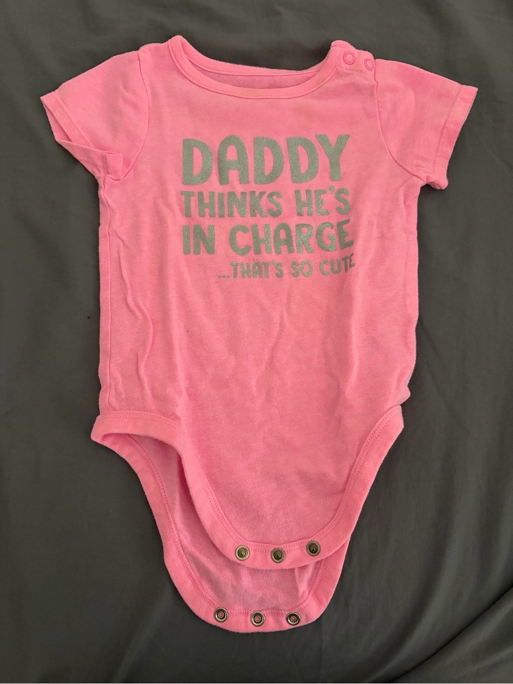 Pink Baby One-Piece Bodysuit - “Daddy Thinks He's In Charge”